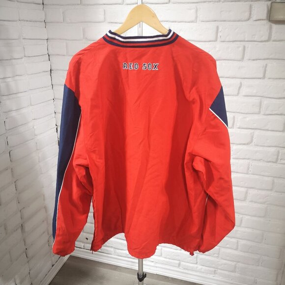 Genuine Merchandise Men's Size Large Boston Red Sox V-neck Lined Windbreaker - Picture 2 of 12